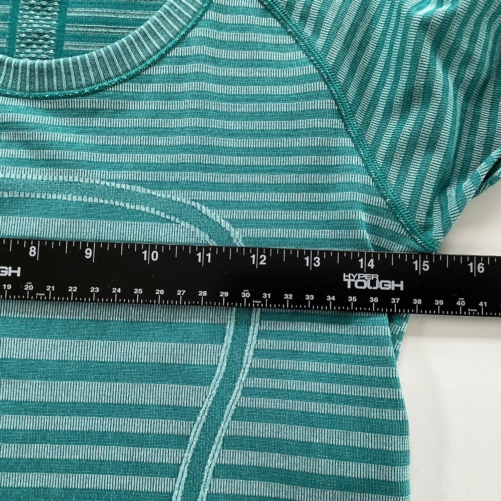 Lululemon Swiftly Tech Long Sleeve Crew Sz 6 Heathered Forage Teal Gym Run Yoga - Picture 5 of 13